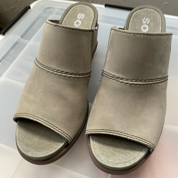 Blowout Sale!  Through October! Sorel Joanie ll Slide Wedge Sandal Size 6 Sage - Picture 1 of 4